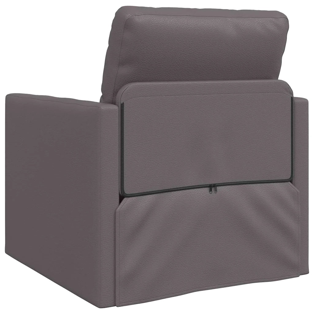 Divano letto-Sofa Letto-Daybed Grigio 74 x 77 x 81 cm Pelle Artificiale
