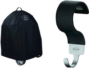 Hoes di Protezione per Griglia a Carbone H90/H90 AIR, Copertura di alta qualità in 100% poliestere & set di ganci, Ganci di alta qualità per Griglia a Carbone H90/H100, acciaio inossidabile 18/10, silicone, 5 pezzi