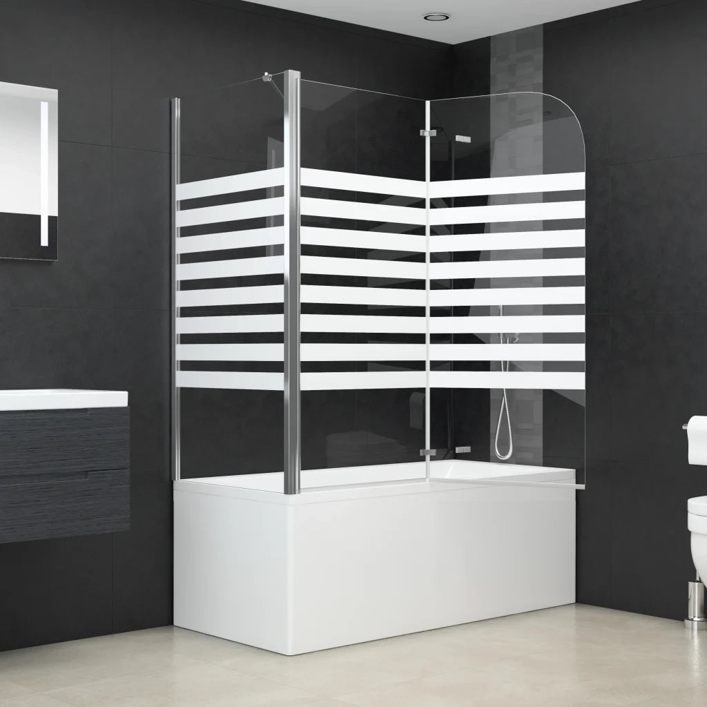 Cabina da Bagno 120x68x130 cm in Vetro Temperato a Righe 146226