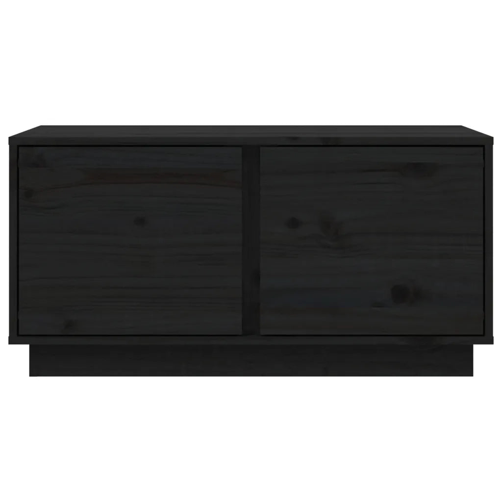 Tavolino da Salotto Nero 80x50x40 cm Legno Massello di Pino cod mxl 26542