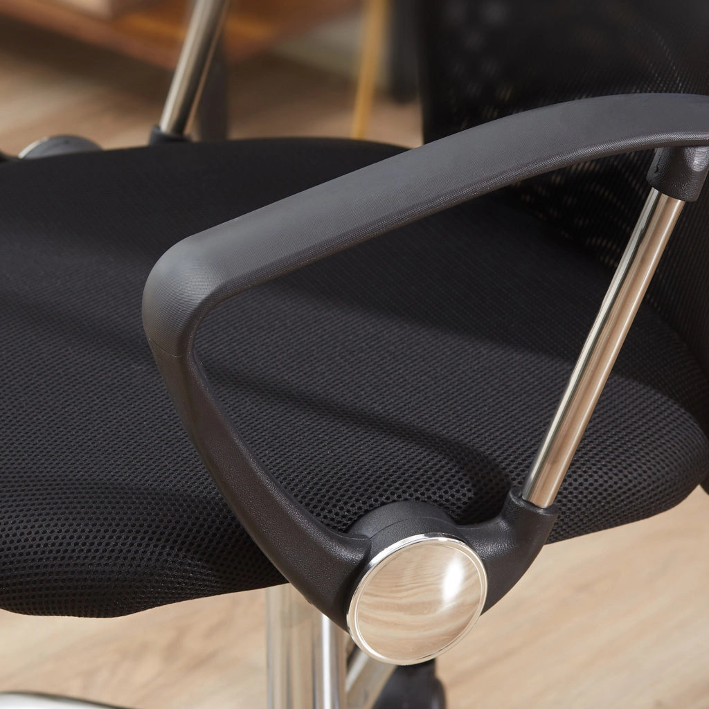Sedia da ufficio ergonomica girevole con altezza regolabile funzione dondolo poggiatesta in schiuma nero