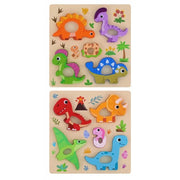 Trade Shop - Puzzle A Incastro Tema Dinosauri Gioco In Legno Per Bambini Educativo 2 Modelli 32344 -