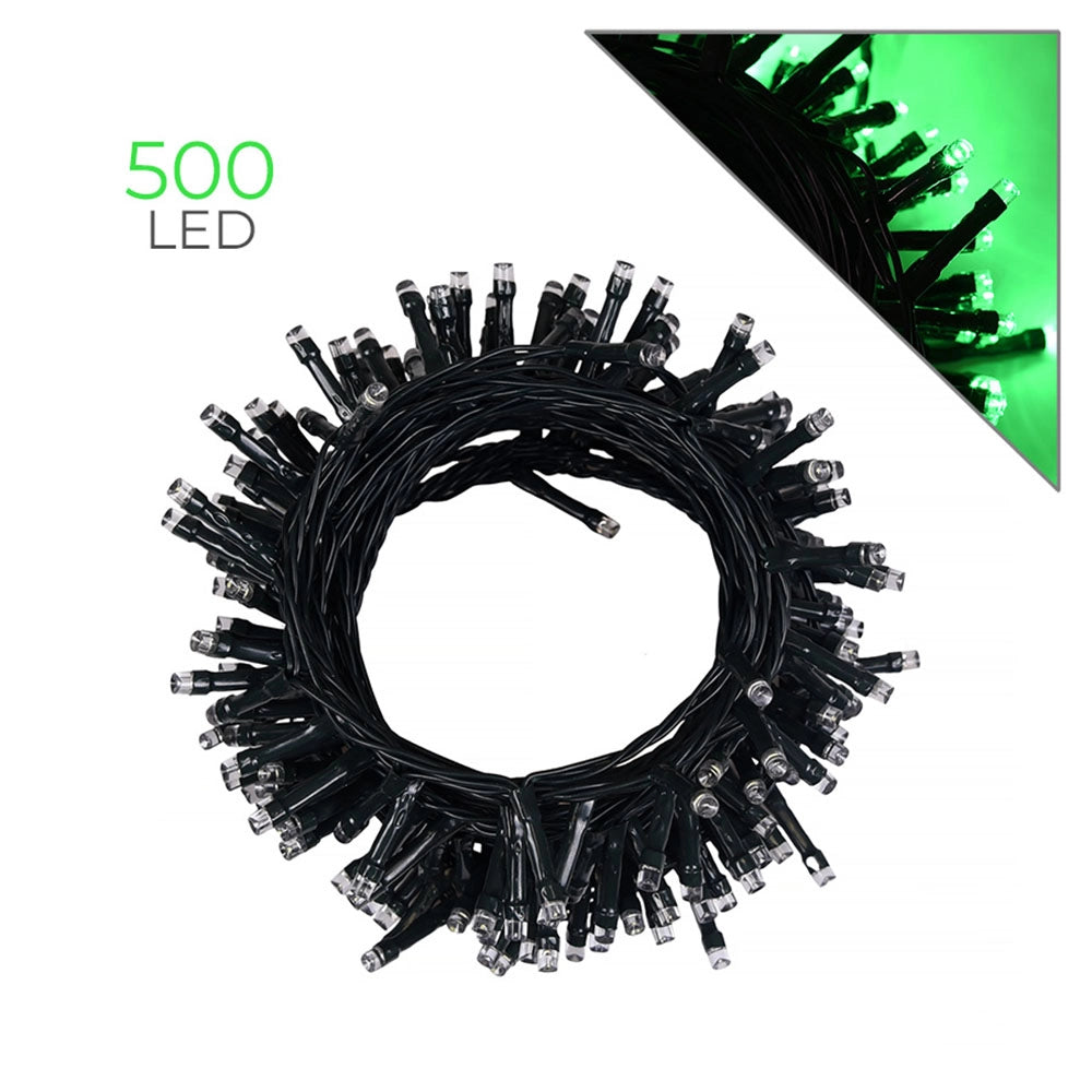 CATENA LUMINOSA VERDE CON 400 LED 23 METRI - ILLUMINAZIONE PERFETTA PER DECORAZIONI NATALIZIE ALBERI GIARDINI BALCONI E FESTE