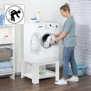 Supporto in Acciaio per Lavatrice o Asciugatrice con Ripiano 63x54 H 31 cm Bianco