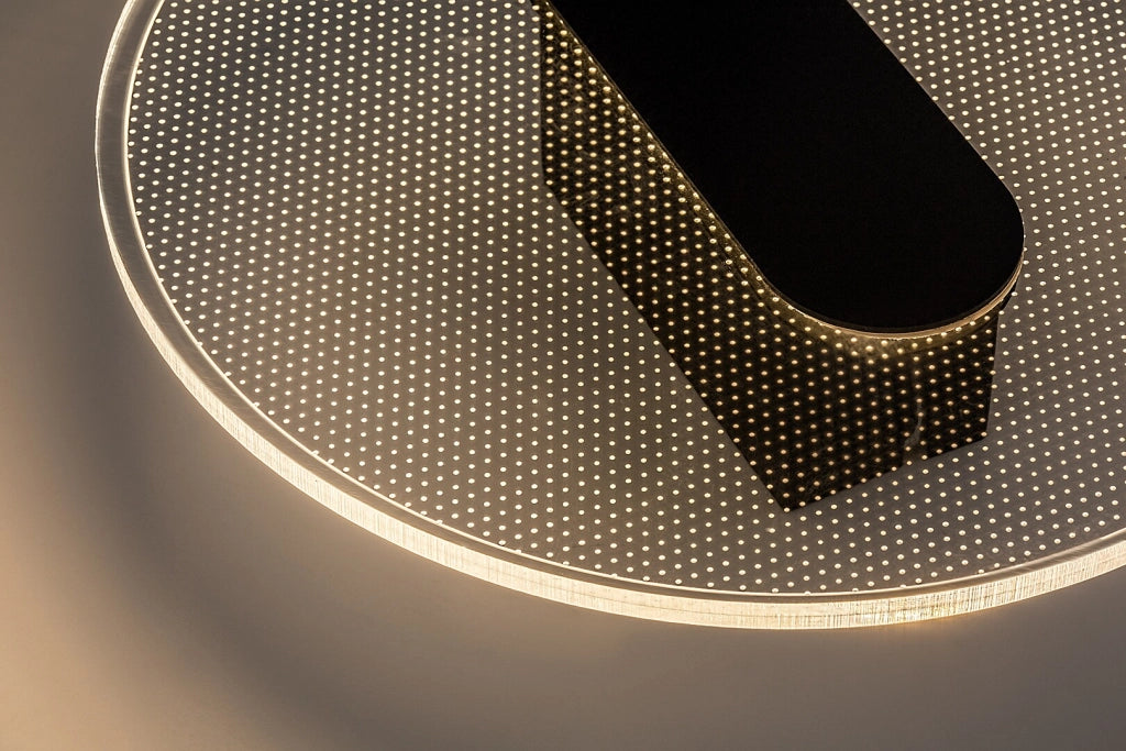 Applique LED integrato nera tonda trasparente Norael Rabalux
