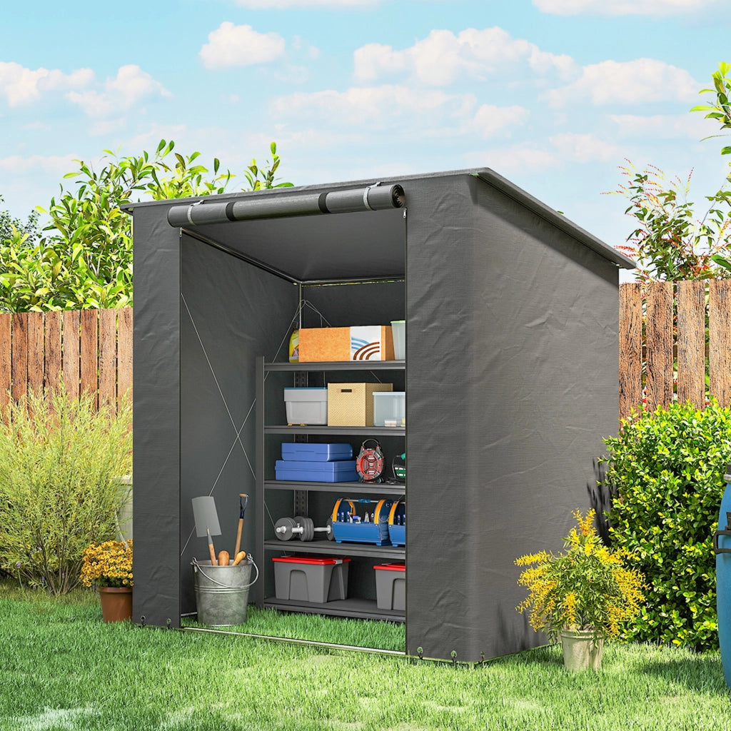 Garage Tenda Auto Impermeabile ¨C Xylo ¨C Grigio Scuro 190x120 cm con Finestre Ventilazione