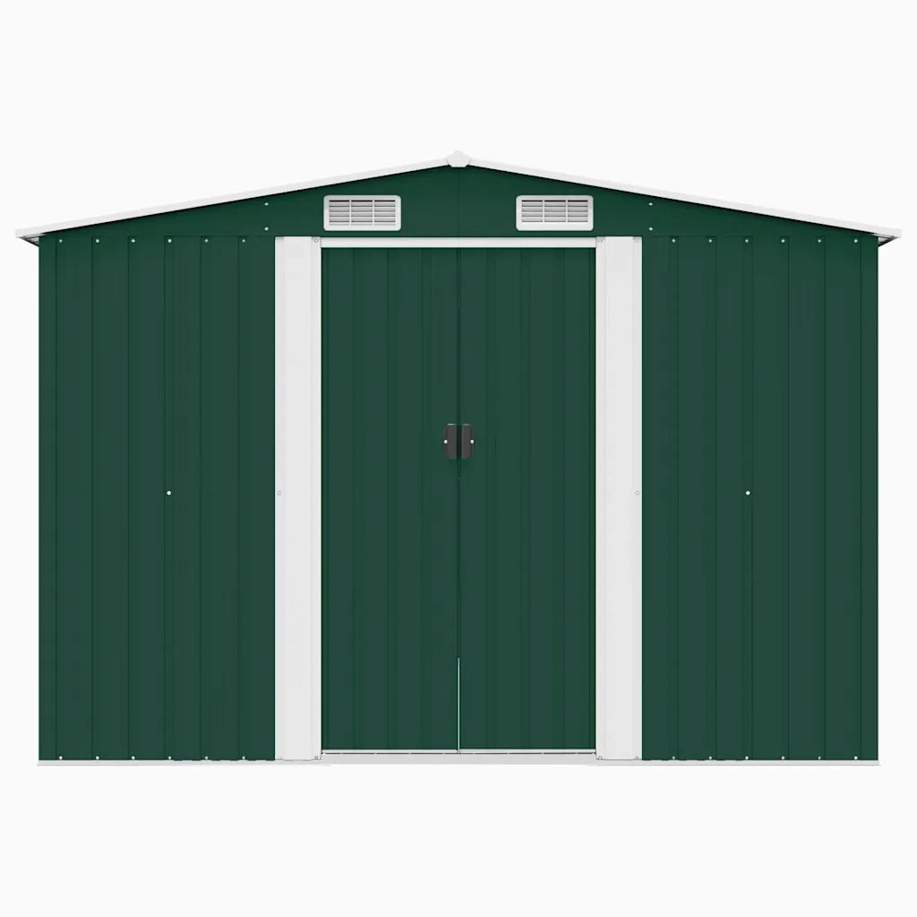 Casetta da Giardino 257x298x178 cm in Metallo Verde 143340