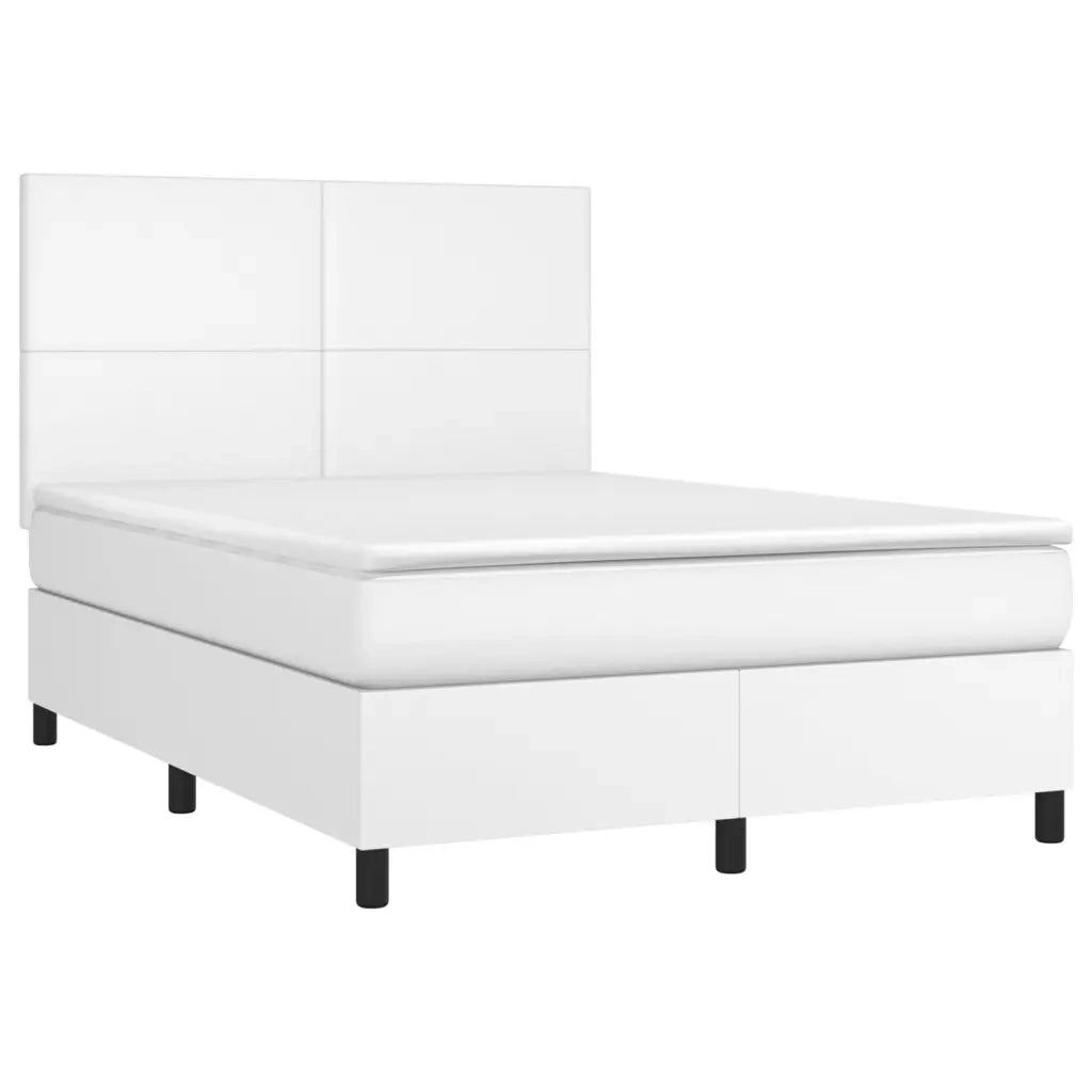 Giroletto a Molle con Materasso Bianco 140x190 cm in Similpellecod mxl 123728