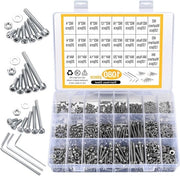 Viti cilindriche | Acciaio inossidabile | Sezione a sei facce | 1080 pezzi | M2 M3 M4 | Viti e anelli | Filettatura per macchina | Set di viti a filetto
