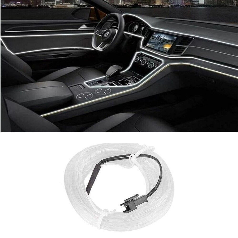 Trade Shop - Striscia Strip Led Per Interni Auto A 12v Fibra Ottica Luce Decorativa Atmosfera -