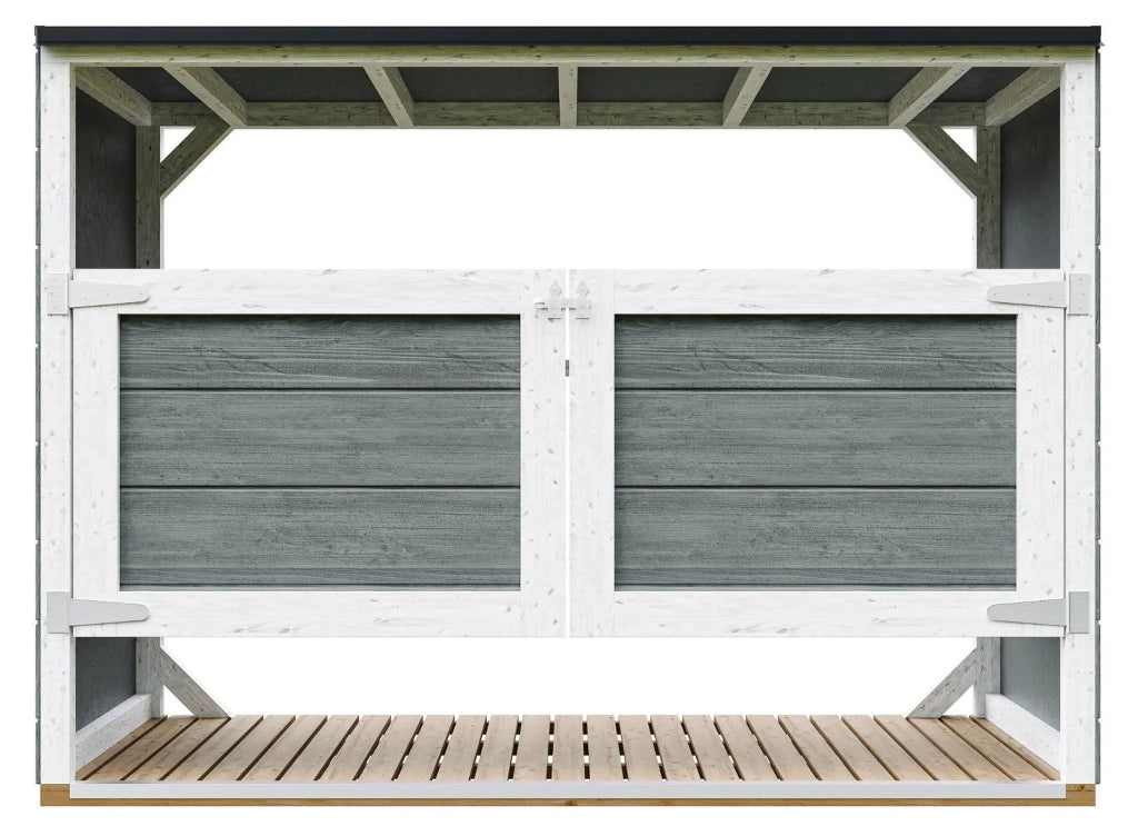 Casetta da giardino per bidoni spazzatura 3x240L - Timbela M982A-CAVERN STEEL