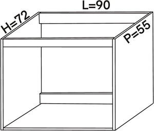 Base per lavello d’appoggio completa di 2 ante spedizione in kit Lunghezza 90 Profondità 55 Altezza 72 esclusi piedini Altezza piedini 10 cm in colore larice bianco