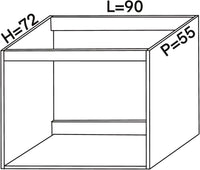 Base per lavello d'appoggio completa di 2 ante spedizione in kit Lunghezza 90 Profondità 55 Altezza 72 esclusi piedini Altezza piedini 10 cm (NERO)