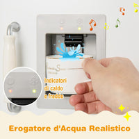 Cucina Giocattolo per Bambini, Cucina per Bambini in Legno con Lavello, Fornelli, Cappa, Frigorifero e Distributore d'Acqua, 3 Anni+