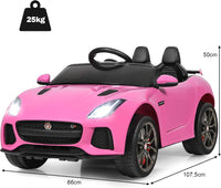 Jaguar Auto Elettrico 12 V per Bambini, Macchina Elettrica con Telecomando, con Luci Musica Storia, Avvio Lento, Velocit¨¤ 3-5 km/h (Rosa)
