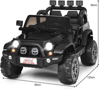 Auto Macchina Elettrica per Bambini 12V, Veicolo Elettrico a Batteria a 2 Posti, con Telecomando 2,4 G, Porta USB e AUX, per Bambini 3+ Anni (Nero)