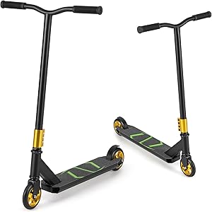 Scooter Acrobatico per Bambini, Monopattino Freestyle con 2 Ruote PU e Ampia Pedana in Alluminio, Scooter Pro per Trucchi Leggero da Strada per Bambini 10+ Anni, Carico 100 KG