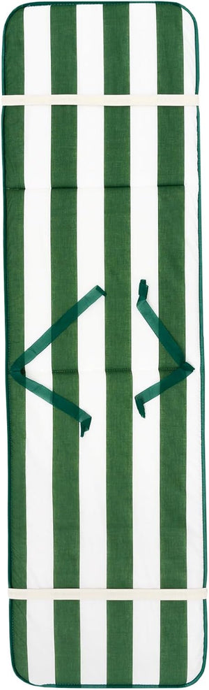 Cuscino Sdraio Poltrona Morbido A Righe Copri Lettino Prendisole Pieghevole Made In Italy Verde