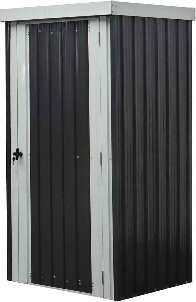 Casetta Box Da Giardino in acciaio galvanizzato ad una porta, misura base 77x98 cm