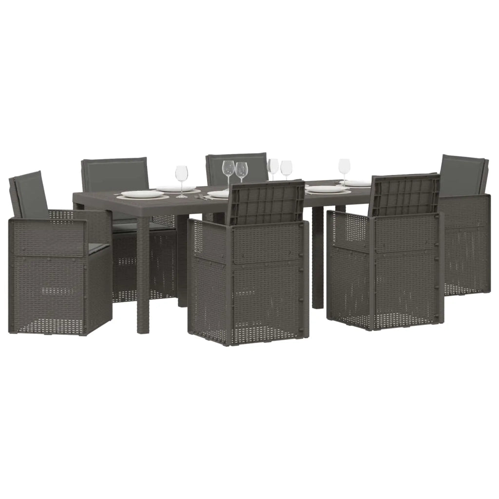 Set da Pranzo per Giardino 7 pcs Grigio chiaro e Antracite PP 3430084