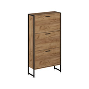 Vicco Scarpiera da ingresso Rovere Goldkraft/nero 63 x 119 cm con 3 scomparti ribaltabili