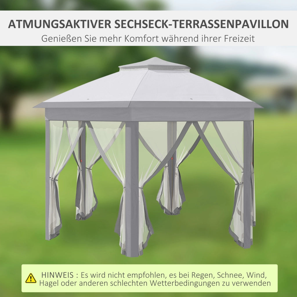 Gazebo Faltpavillon ¨C zephmum ¨C Grigio+Bianco 4x4m