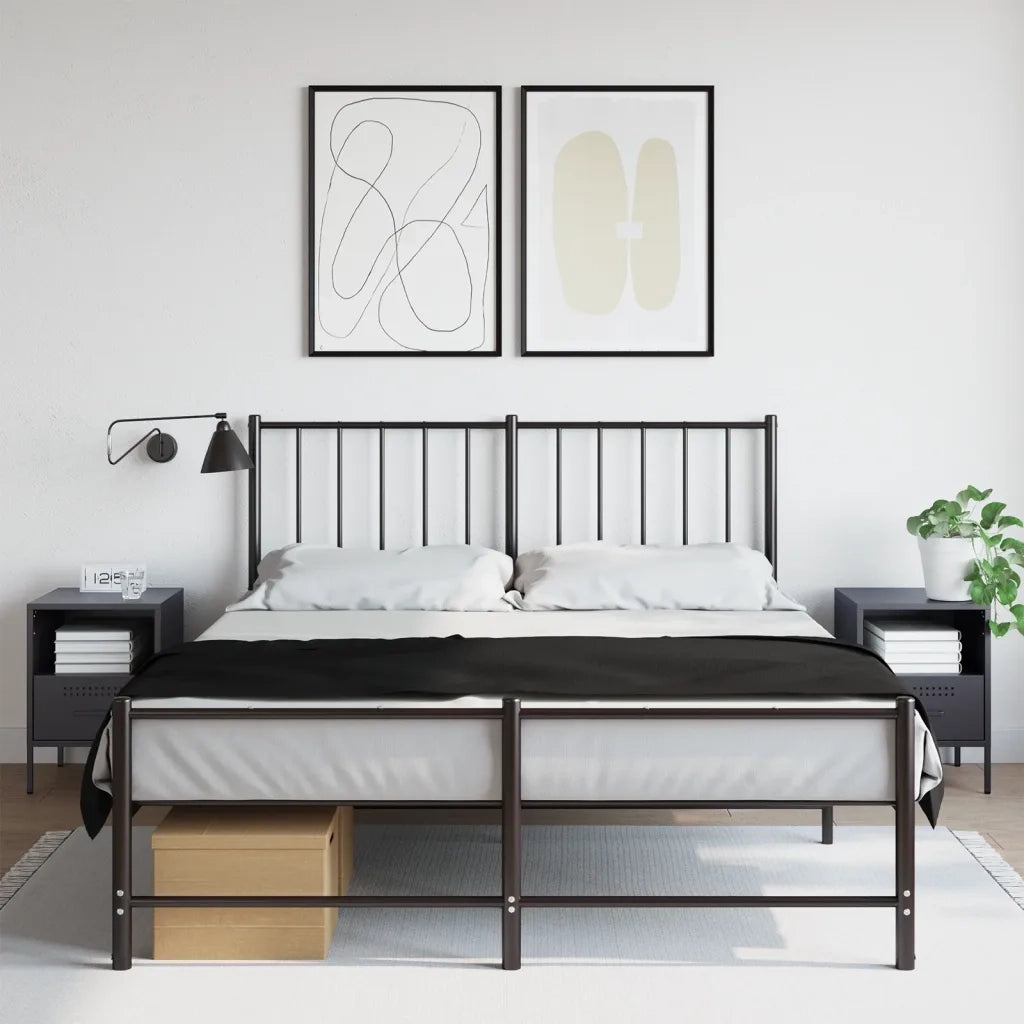 Set di 2 Comodini | Armadio da Notte | Mobiletto da notte Antracite 36x39x50,5 cm in Acciaio