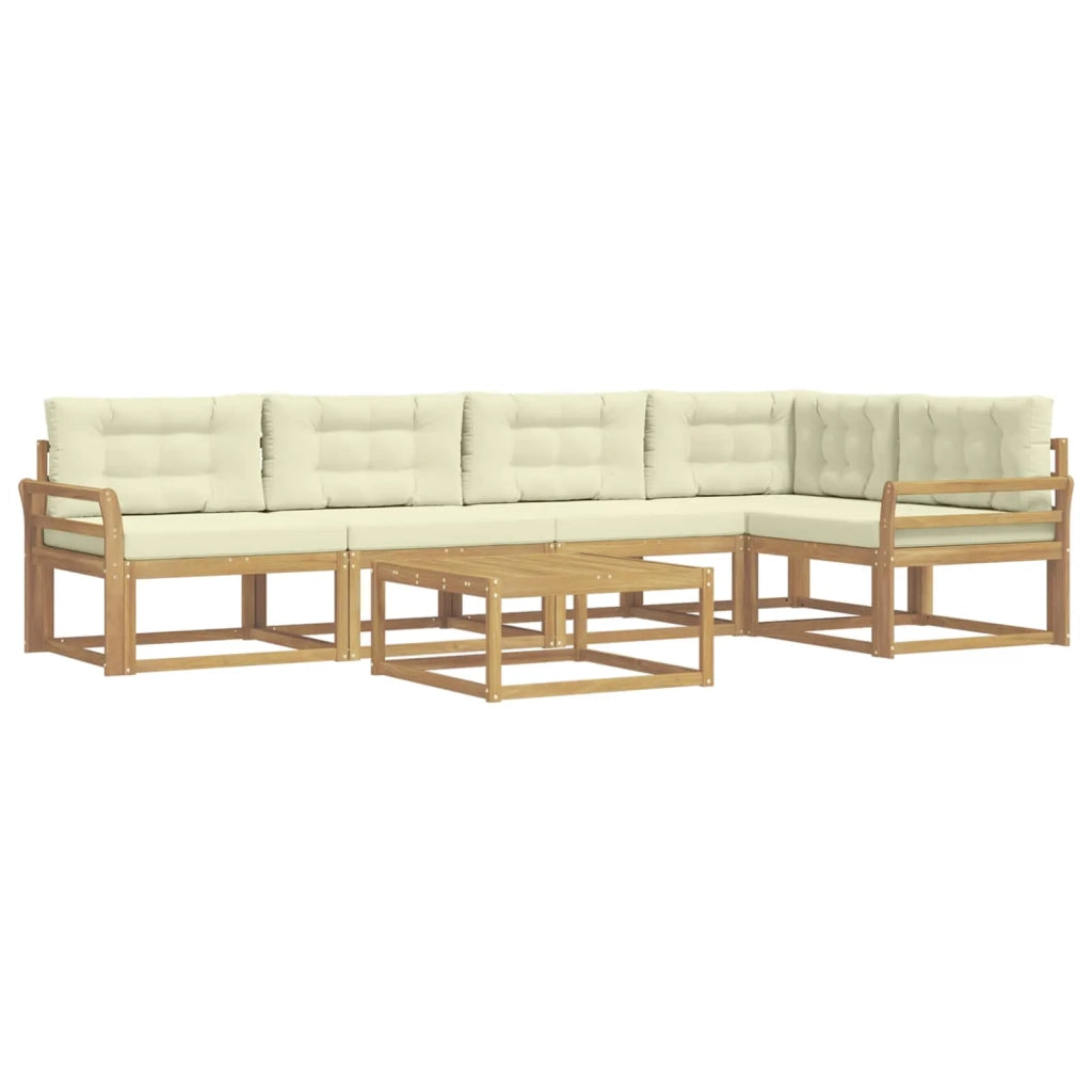 Set di divani da esterno 6 pcs Bianco e Crema 79 x 79 x 37 cm