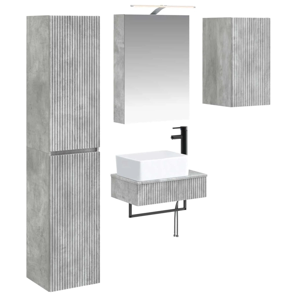 Set di mobili per il bagno 5 pcs Grigio Cemento 3407266