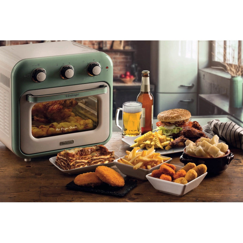 Friggitrice ad aria e forno Vintage 16L 1400W - Accessori inclusi - Verde