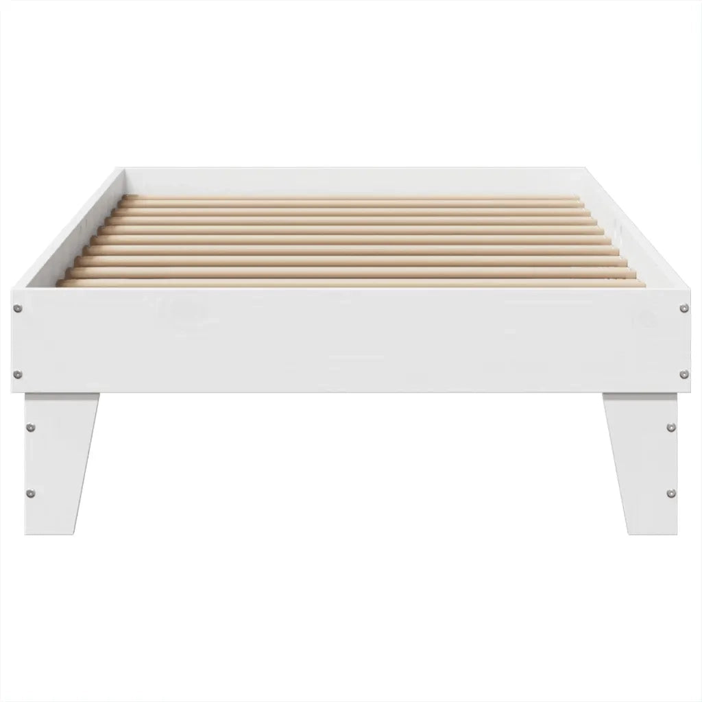 Letto senza Materasso Bianco 90x200 cm Legno Massello di Pino 855365