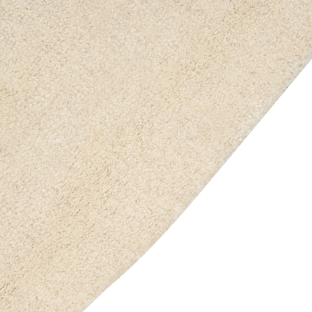 Tappeto Area Beige Viscosa Lana 160 x 160 cm Fatto a Mano Low Pile Soggiorno Cotone Moderno