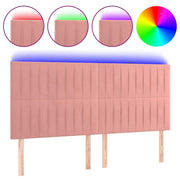 Testiera | Testata a LED Rosa 180x5x118/128 cm in Velluto
