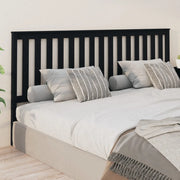 Testiera per Letto-Testata-Testiera Decorativa Nera 206x6x101 cm in Legno Massello di Pino