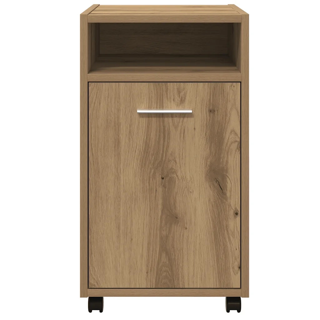 Armadio con Ruote Rovere Artigianale 33x38x60 cm in Truciolato 856563