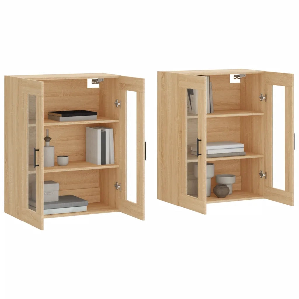 Armadietti a Parete 2 pz Rovere Sonoma in Legno Multistrato CFW1851629