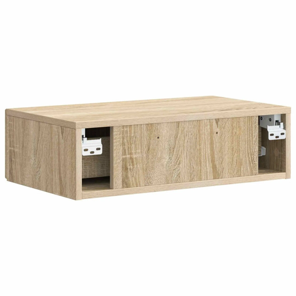 Tavolino da Parete Laterale Rovere Sonoma 59 x 34,5 x 17 cm