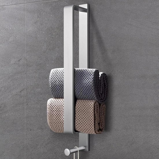 Barra per Asciugamani Senza Forare, Barra per Asciugamani Autoadesiva con Maniglia per Bagno Cucina in Acciaio Inossidabile Argento 43.5cm con Gancio