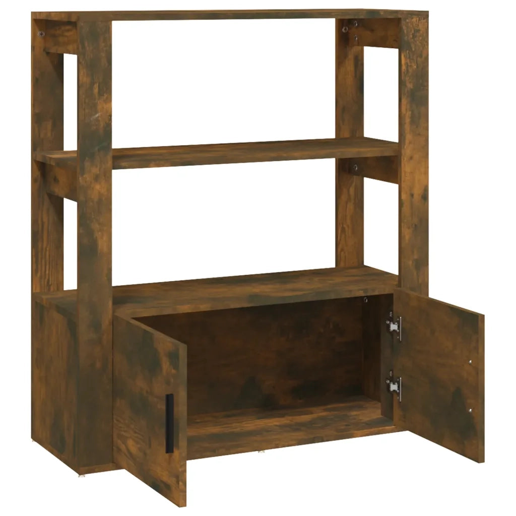 Credenza-Buffet-Armadio da cucina Rovere Fumo 80x30x90 cm in Legno Multistrato
