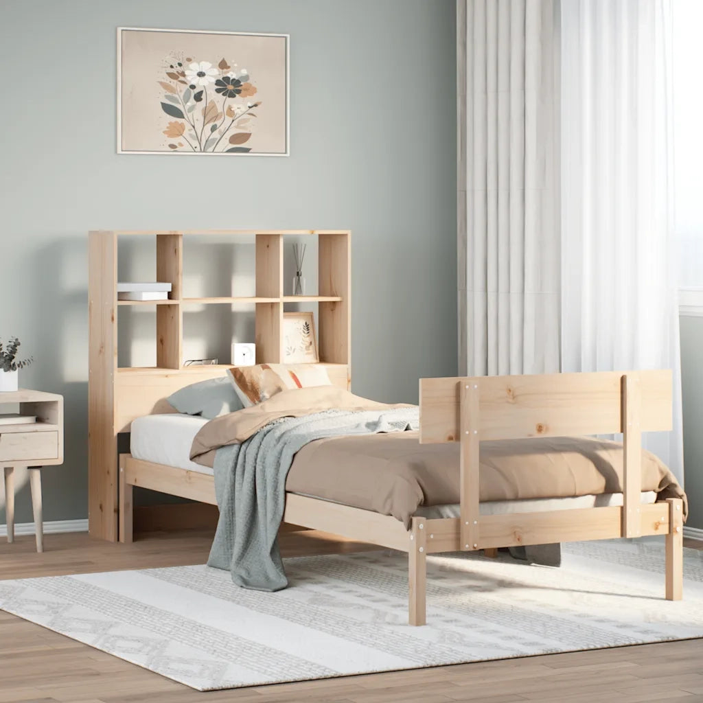 Letto Libreria senza Materasso 90x200 cm Legno Massello Pino 3321802