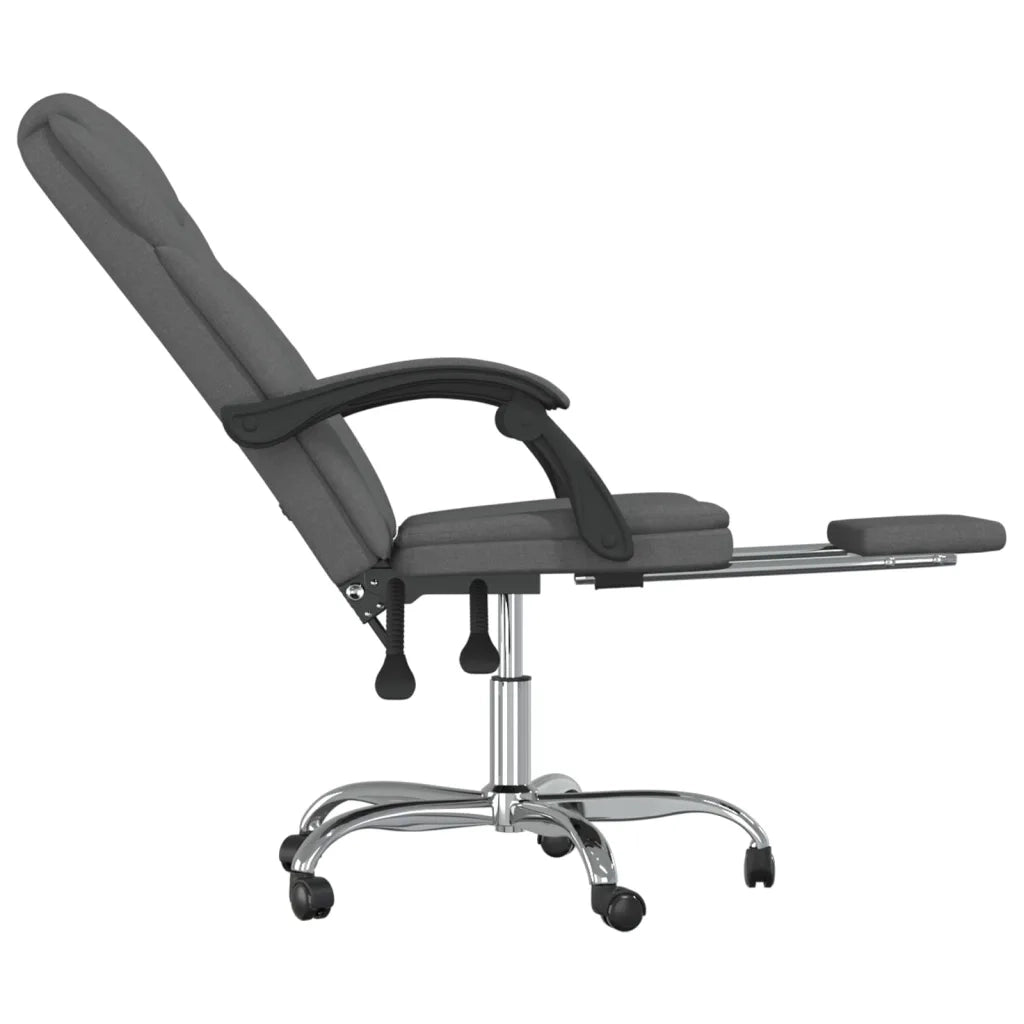 Poltrona da Ufficio Reclinabile Grigio Scuro in Tessuto 349696