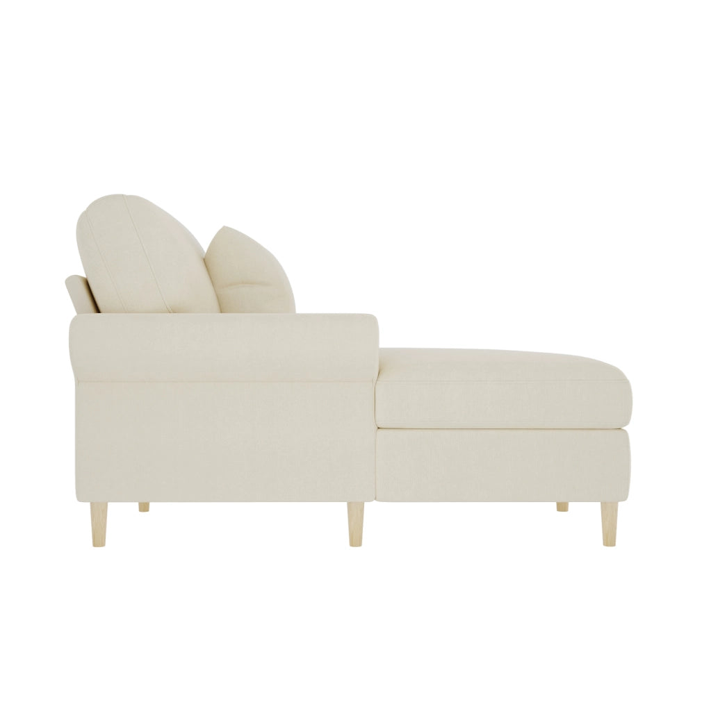 Poltrona Relax in Velluto Beige 133x87x90 cm con Cuscino Rimovibile e Struttura Robusta
