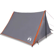 Tenda da campeggio | Tenda da campo 2 Persone Grigio e Arancione Impermeabile