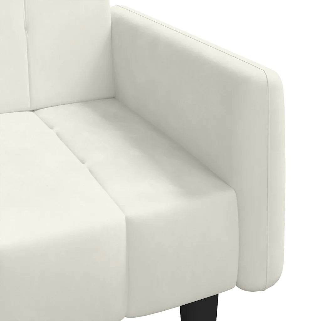 Divano letto | Sof¨¤ letto | Letto singolo a 2 Posti Crema in Velluto