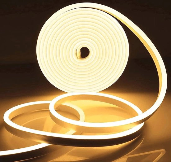Striscia LED 5 metri caldo bianco 12V impermeabile 3000K neon flessibile decorazione interna esterna cucina DIY