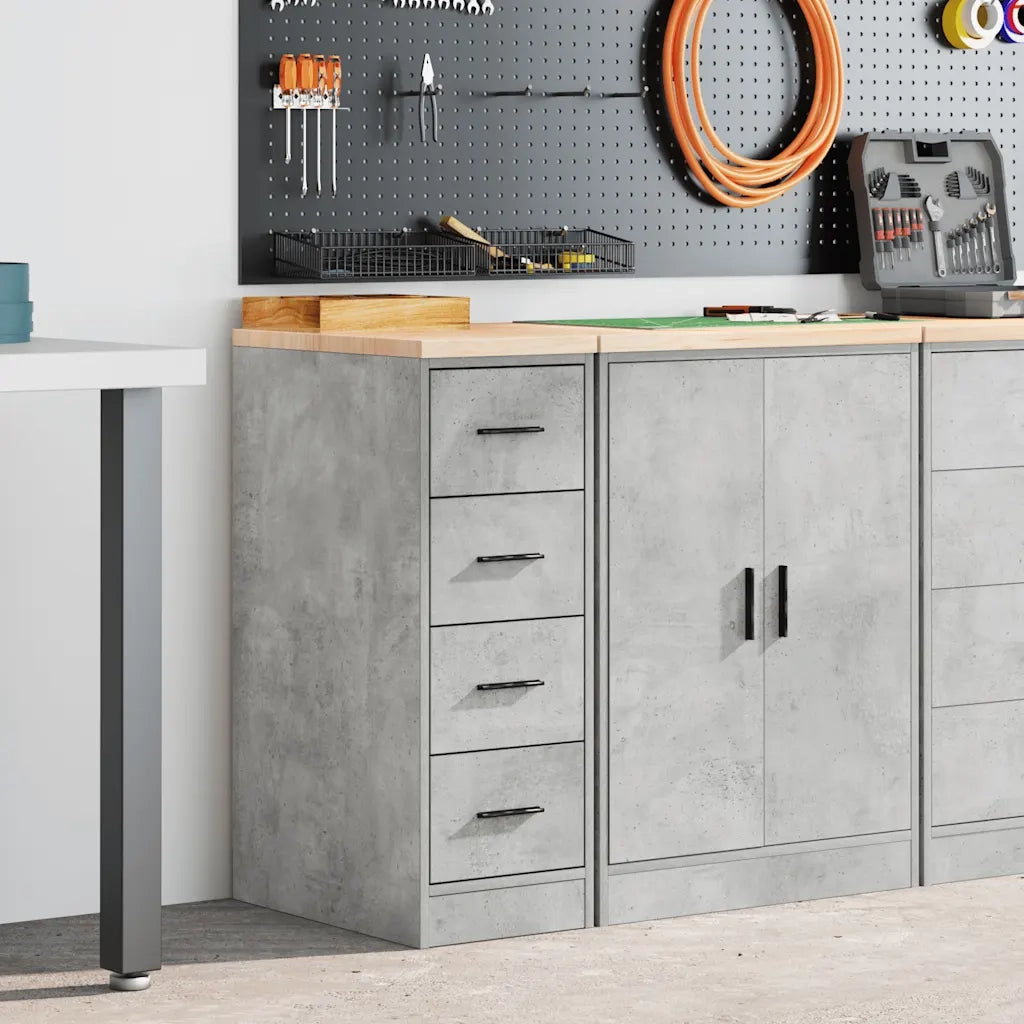 Armadietto da Garage Grigio cemento 30x51x85 cm