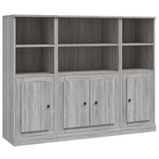 Credenze 3 pz | Madia | Buffet da pranzo | Armadio da pranzo Grigio Sonoma in Legno Multistrato