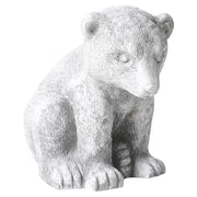 Statuetta decorativa in ferro a forma di orso grigio per interni ed esterni