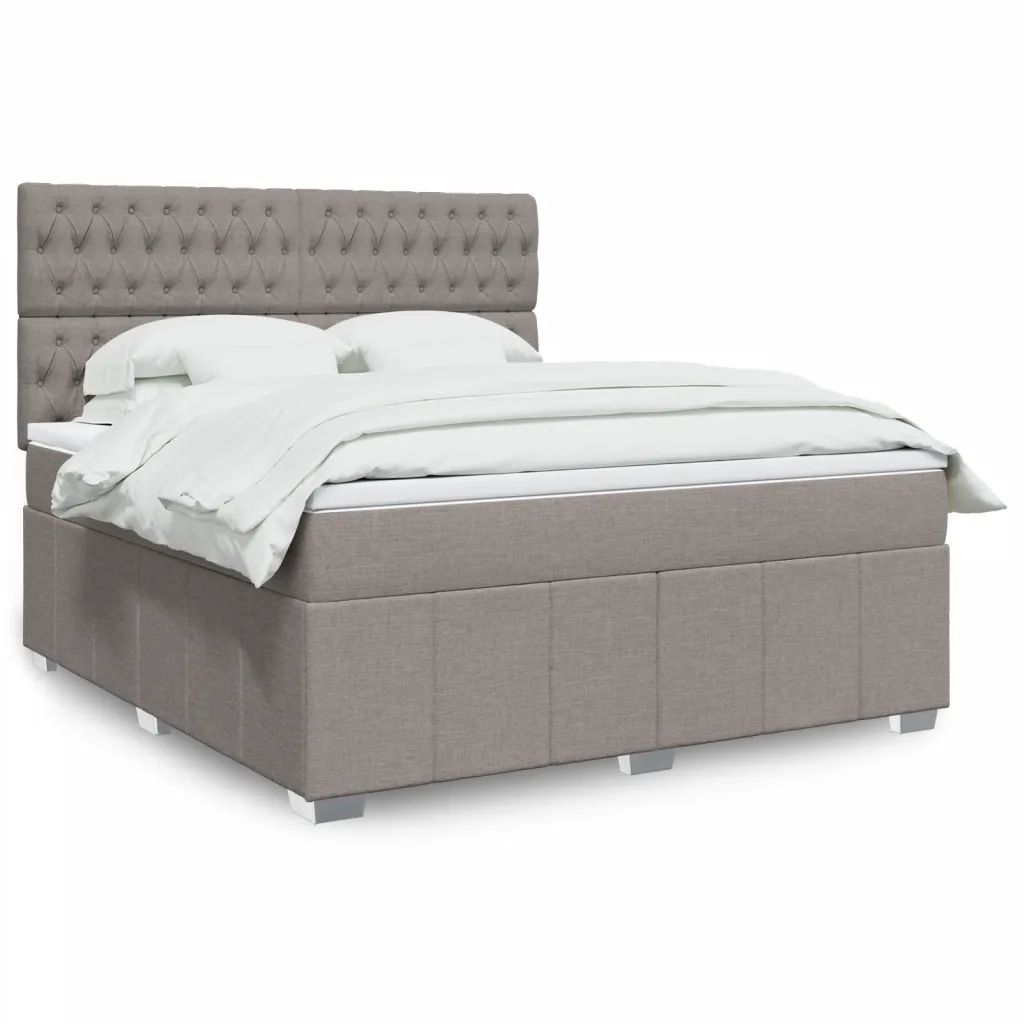 Giroletto a Molle con Materasso Tortora 180x200 cm in Tessuto