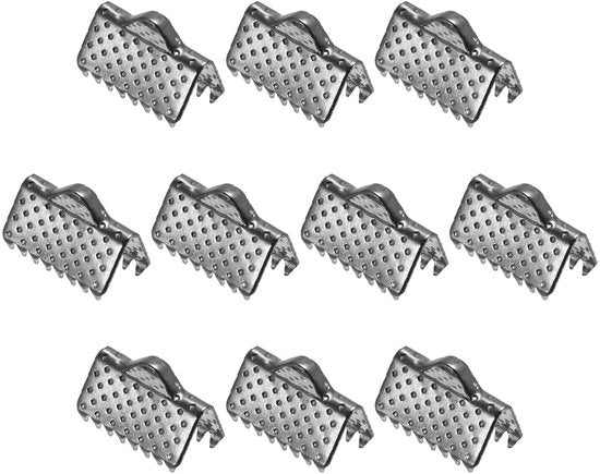Crimp Klemmen 160 Stuks - Vouw Krimpdoppen - Estremità di Corda - Acciaio Inox - Nero - 10 x 6 mm